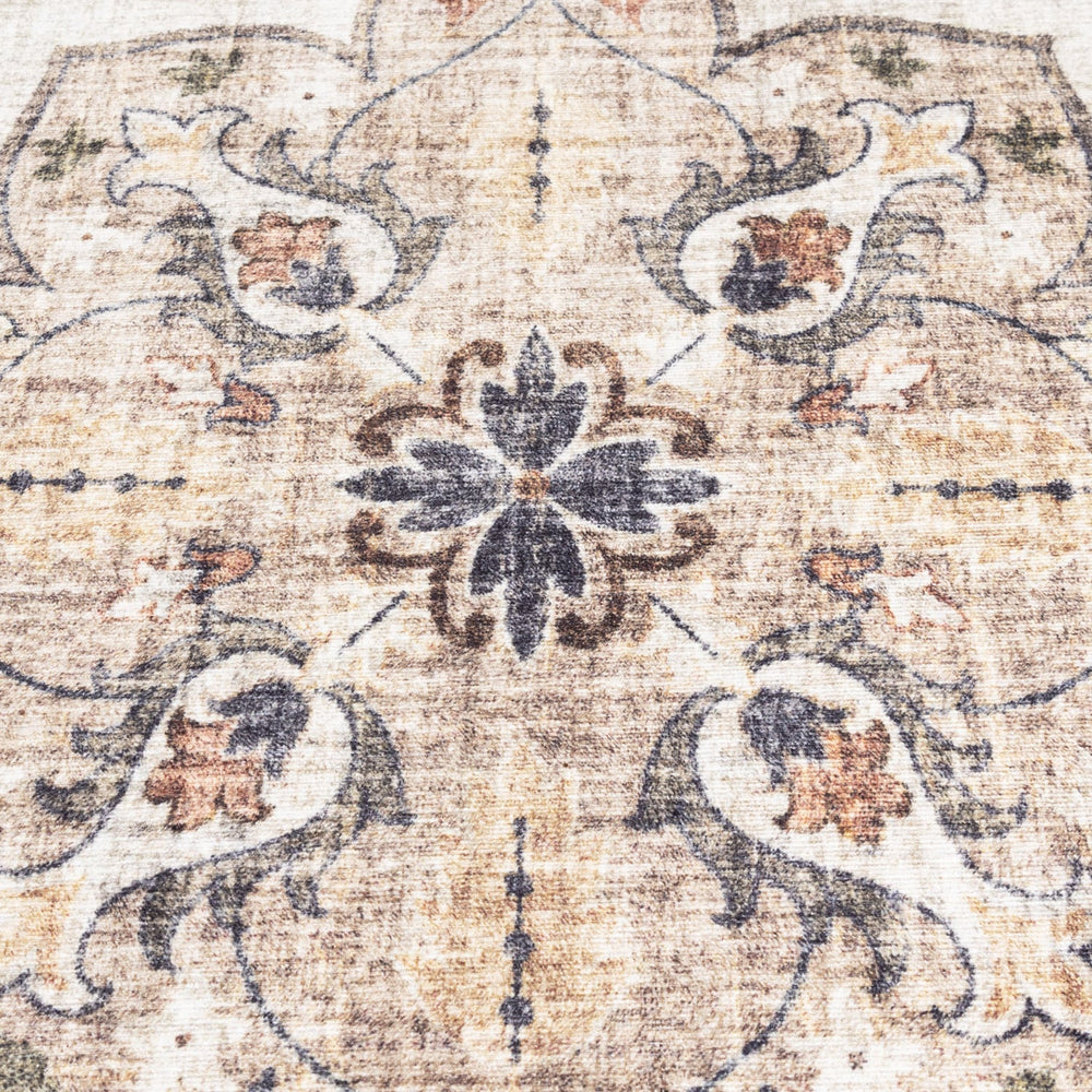 Round Vintage Outdoor Rug - Santo Mandala Blue/Grey