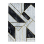 Modern floor rug - Marble Design Grey/Gold