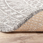 Round Outdoor Rug - Summer Azteca Light Grey