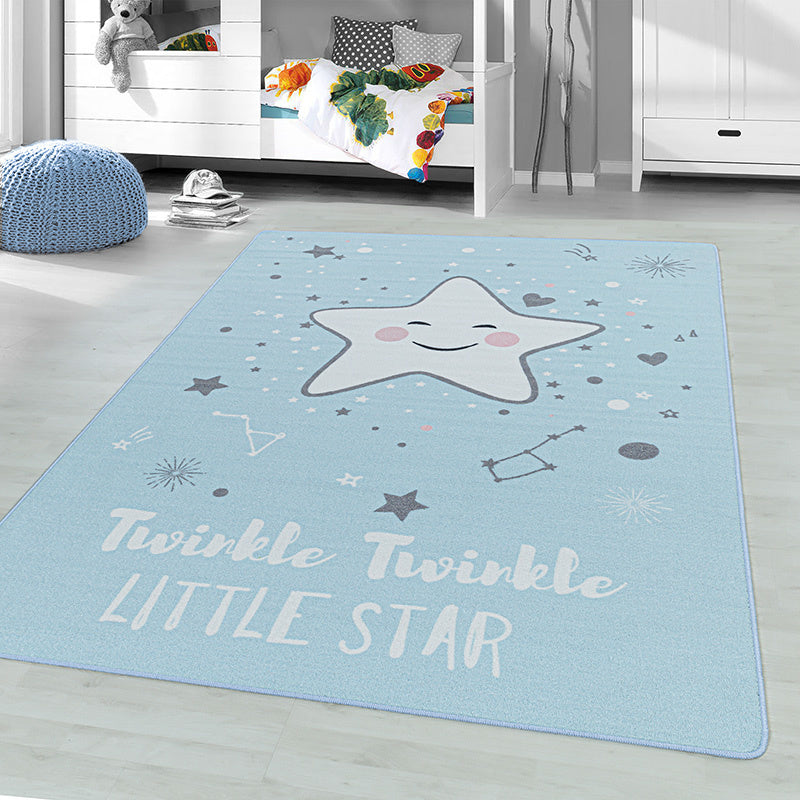 Children's floor rug - Pleun Star Blue