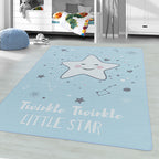 Children's floor rug - Pleun Star Blue