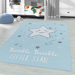 Children's floor rug - Pleun Star Blue