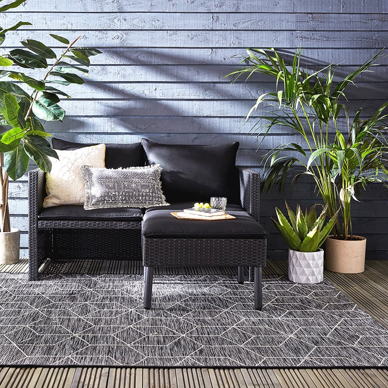 Modern Outdoor Rug - Liparo Napoli Black