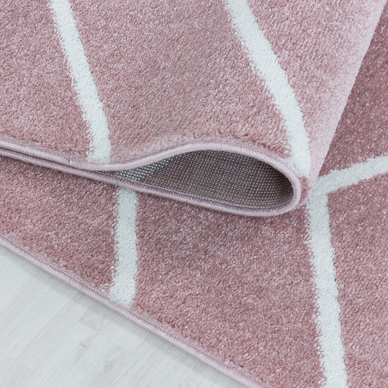 Low-pile floor rug - Smoothly Weave Pink/White