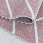 Low-pile floor rug - Smoothly Weave Pink/White