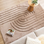 Soft High Pile Rug - Carvy Curves Taupe