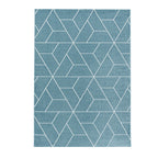 Retro floor rug - Stencil Triangle Blue/White