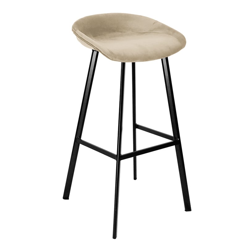 Velvet Bar Stool - Champagne