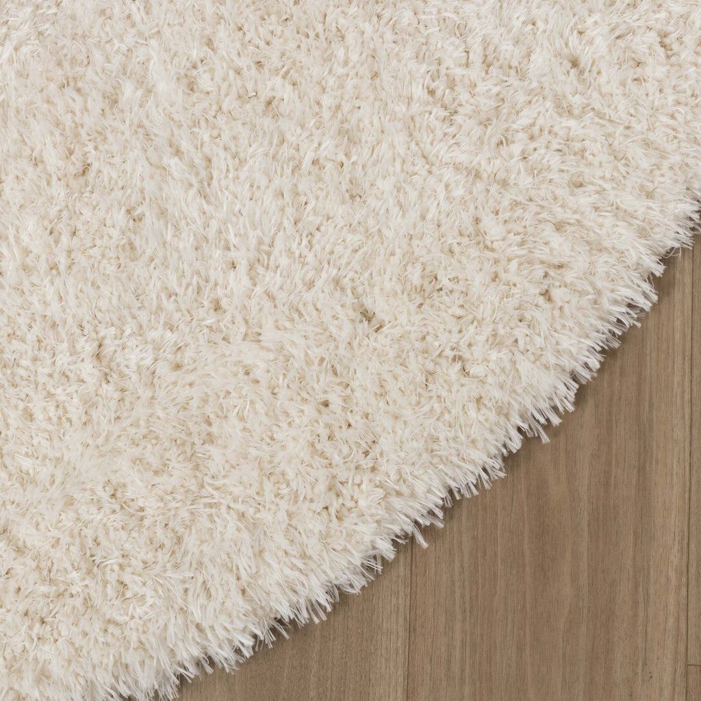 Oval Shaggy Rug - Blaze Cream/White