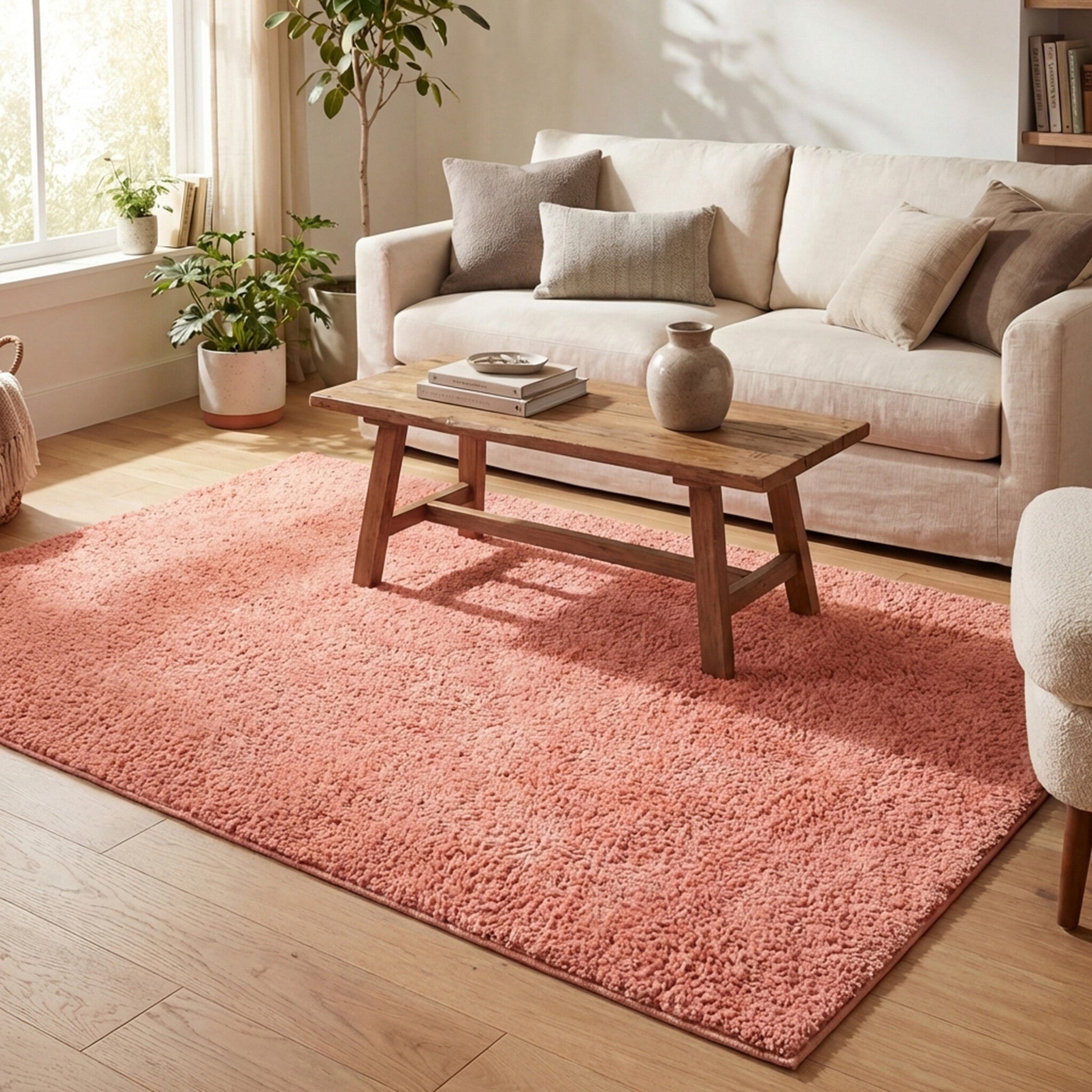 High Pile Rug - Lofty Peach Pink