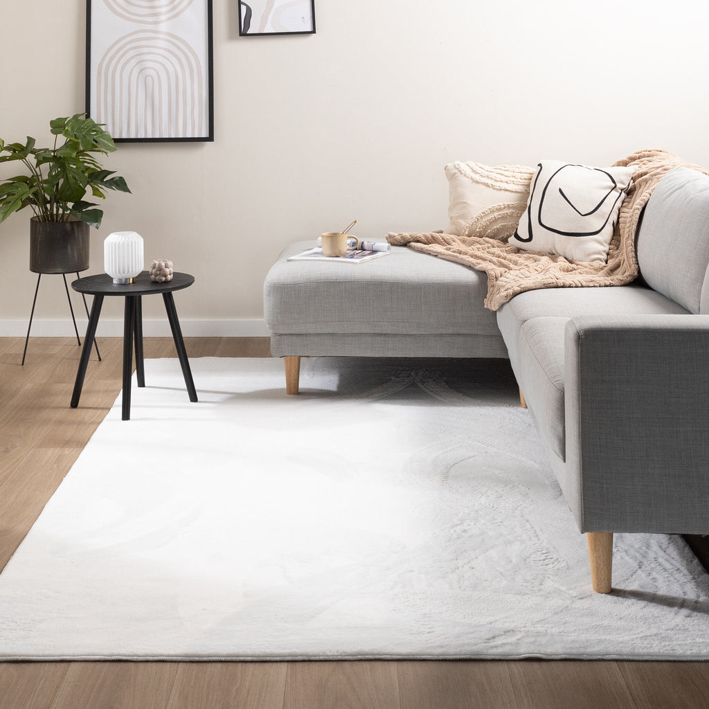 Soft Low-Pile Rug - Cozy White