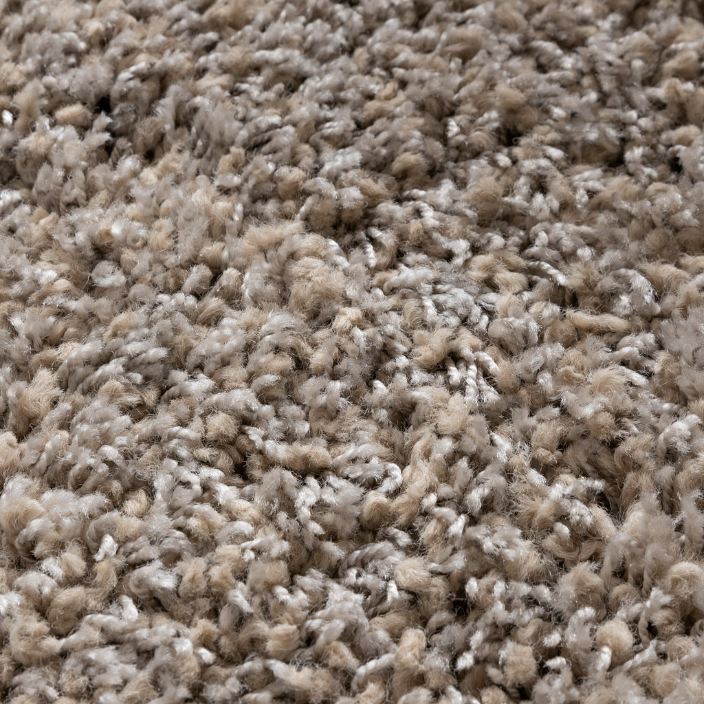 Round shaggy rug - Yves Taupe