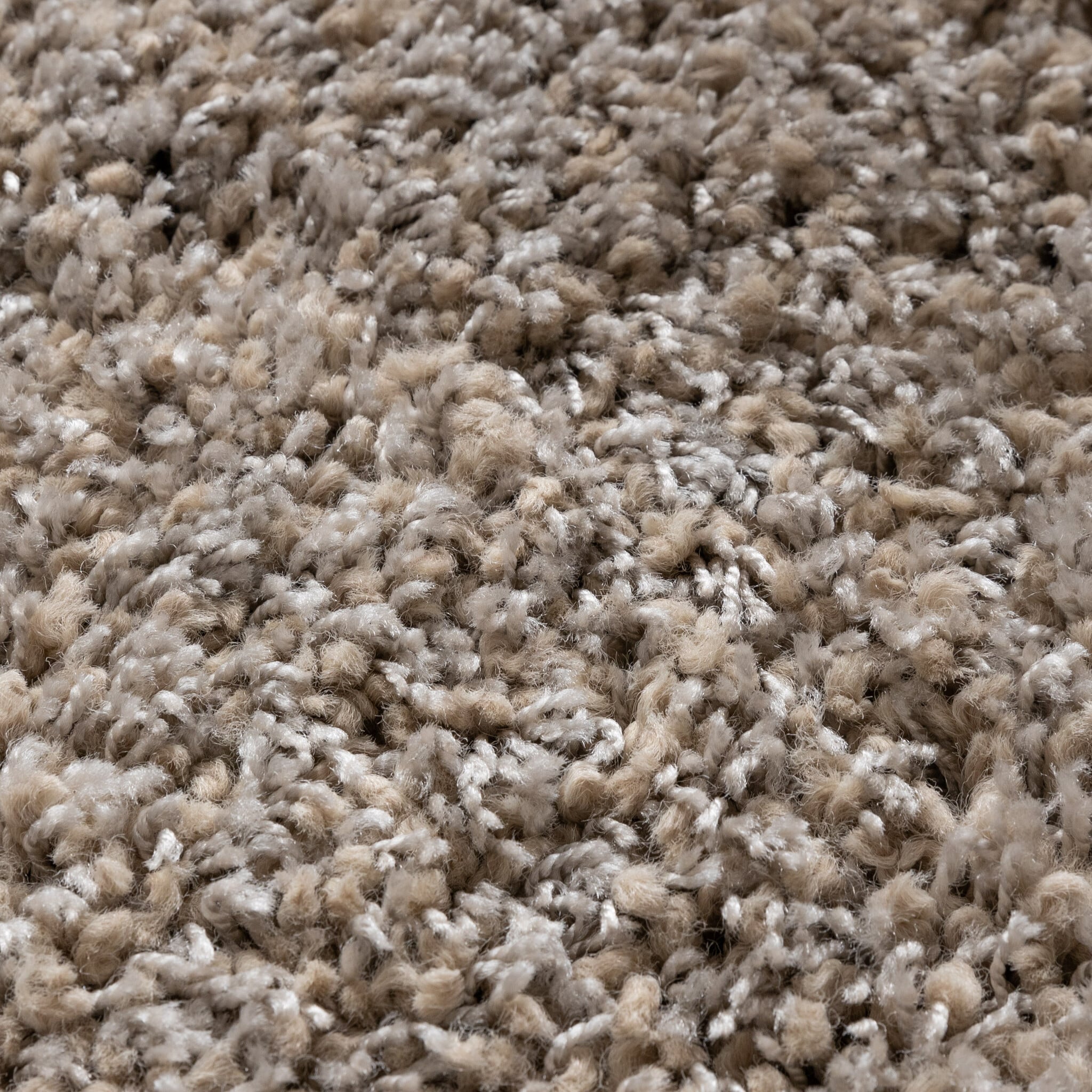 Round shaggy rug - Yves Taupe