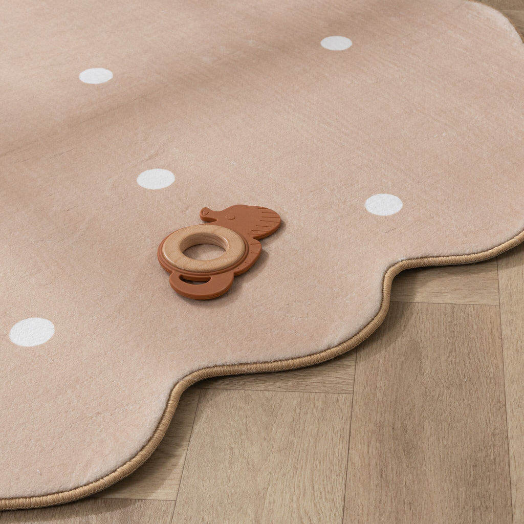 Kids Room Rug - Cloudy Dots Beige
