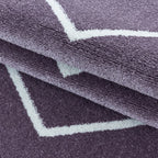 Low-pile floor rug - Smoothly Weave Purple/White