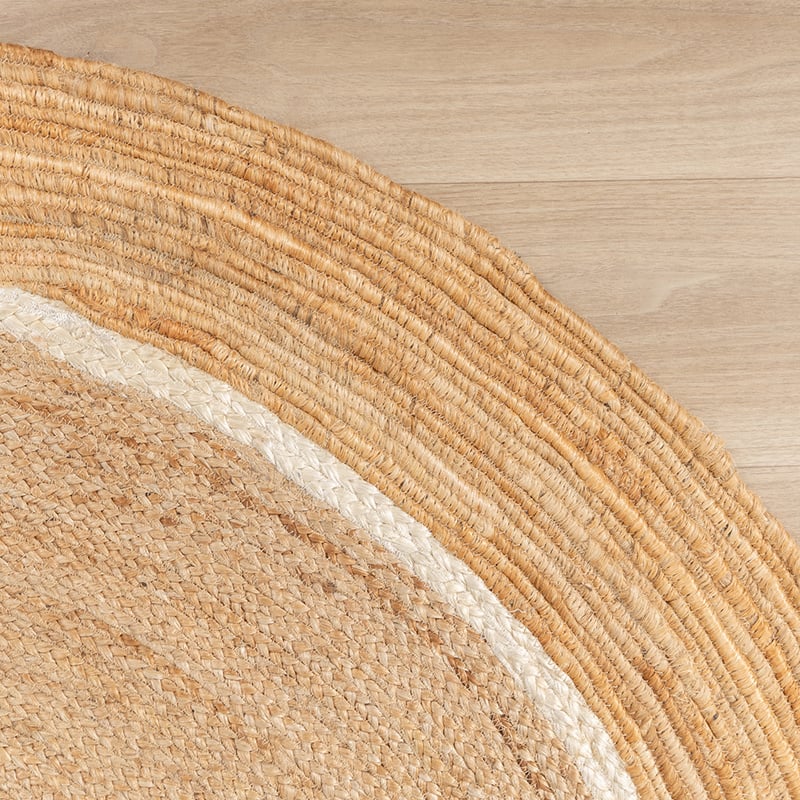 Round Jute Rug - Mirai Circle White/Natural