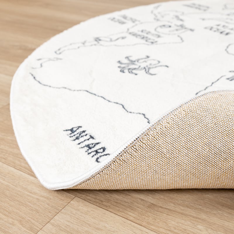 Round Kids Rug - Globe Cream