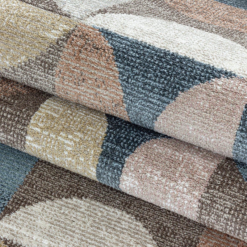 Modern floor rug - Regal Circlebox Brown