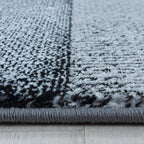 Modern floor rug - Streaky Box Black/Grey