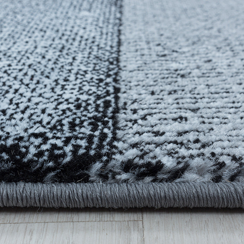 Modern floor rug - Streaky Box Black/Grey