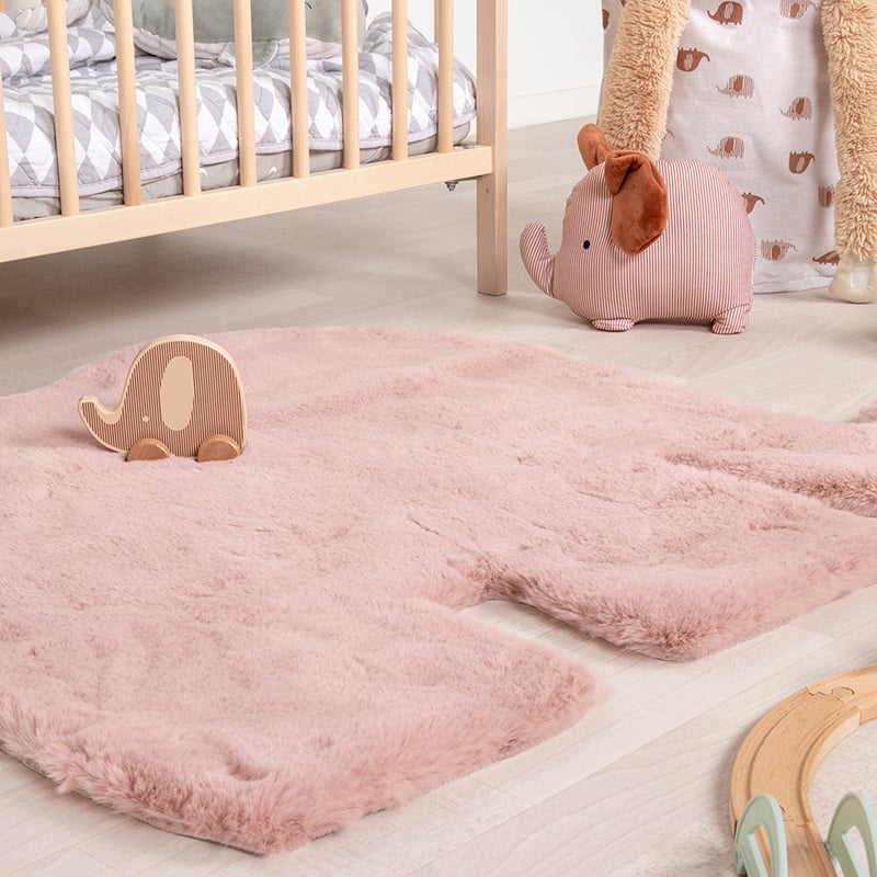 Kids Rug - Huggy Elephant Pink