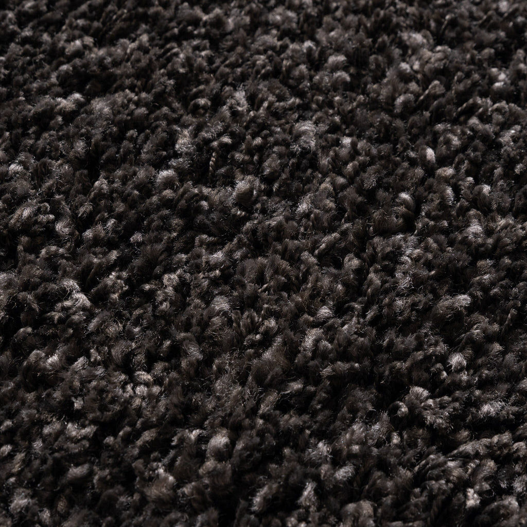 Round high-pile rug - Yves Anthracite