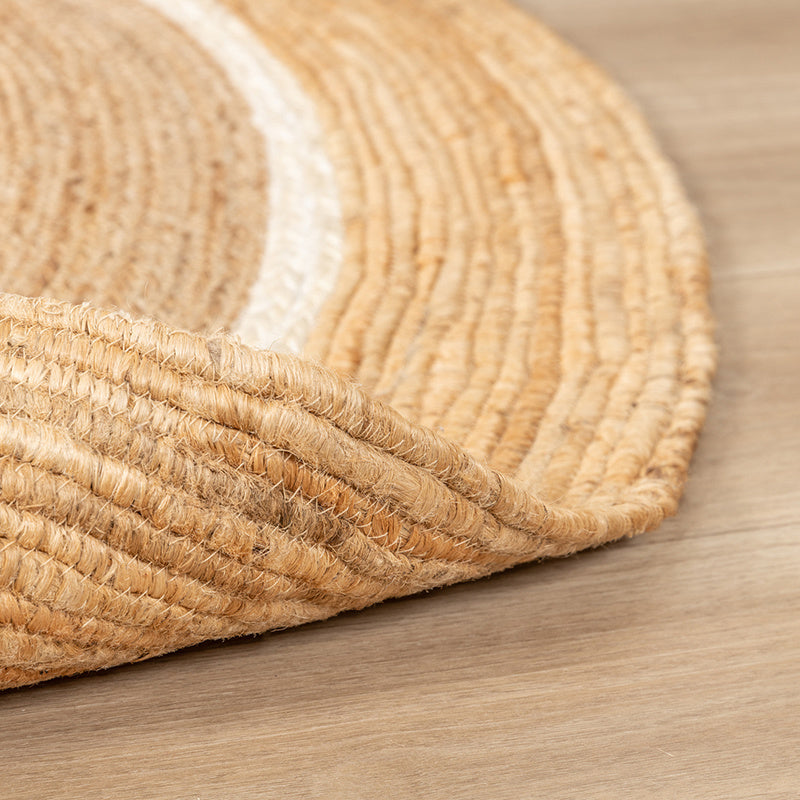 Round Jute Rug - Mirai Circle White/Natural