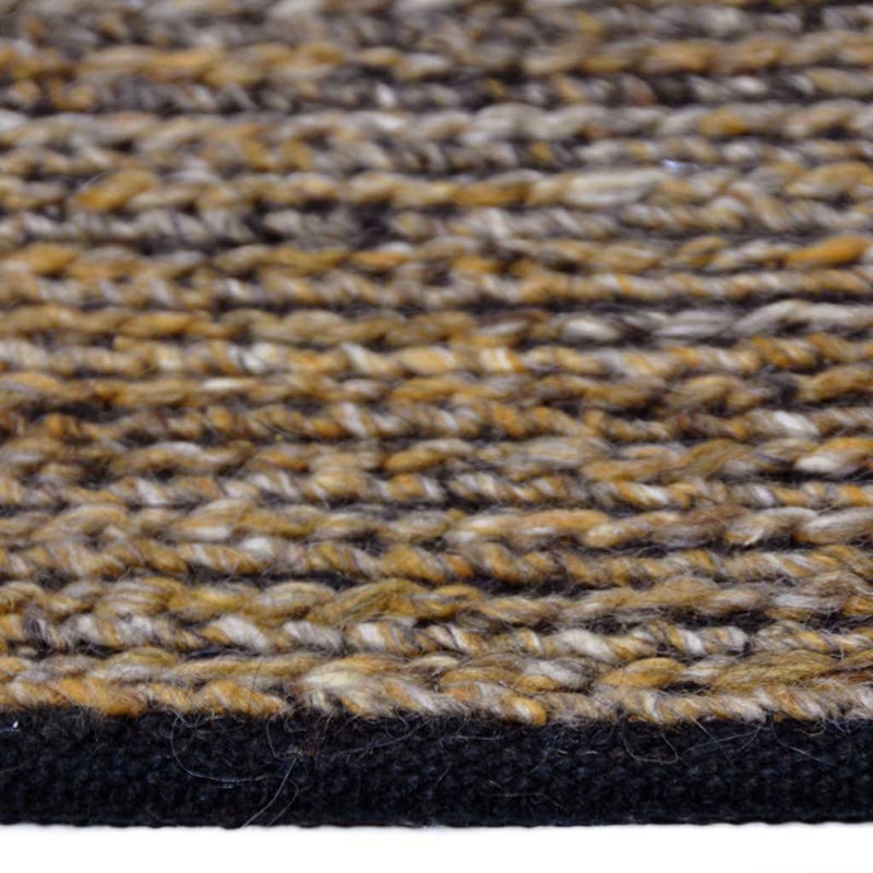 Wool floor rug - Lianne Taupe/Ochre Yellow