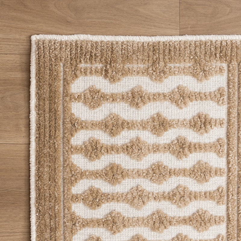 Washable Rug - Dunya Geo Beige/White