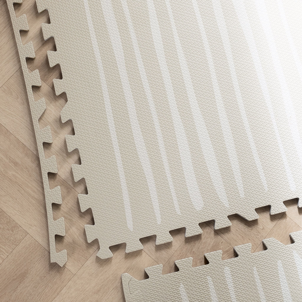 Foam puzzle mat - Alfie XL Stripes Grey/Beige