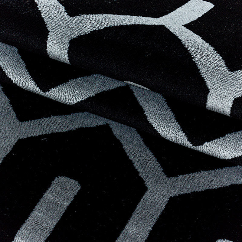 Modern Rug - Streaky Pattern Black/White