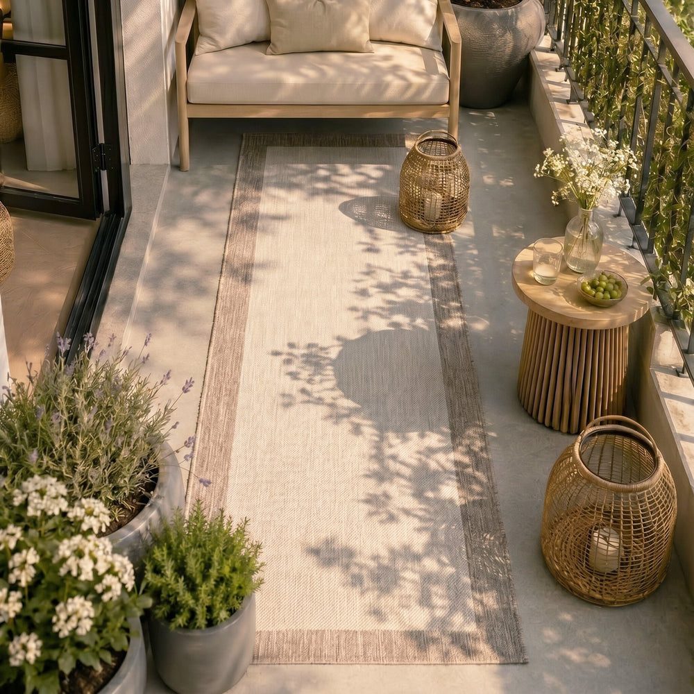 Balcony Rug - Sierra Border Cream/Beige