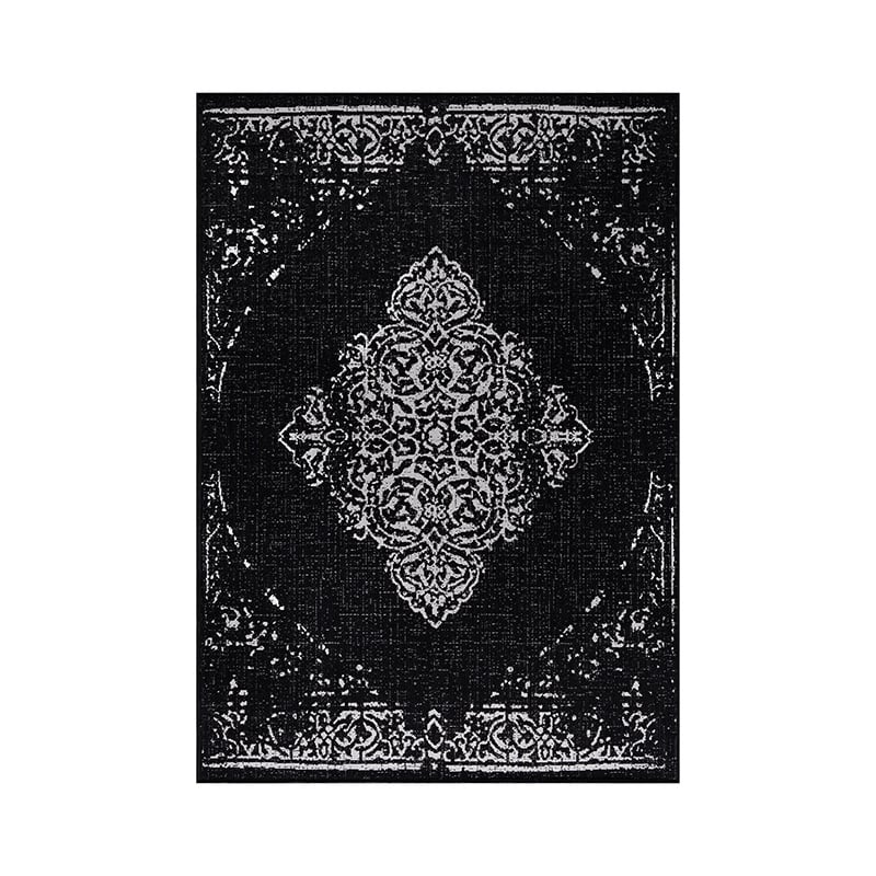 Vintage outdoor rug - Sunara Medallion Black