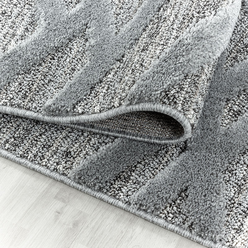 Round Scandinavian Rug - Pitea Double Grey