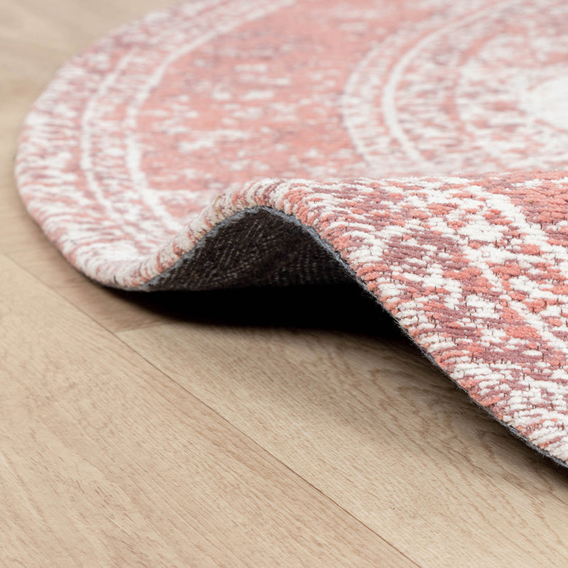 Round Vintage Rug - Admire Pink
