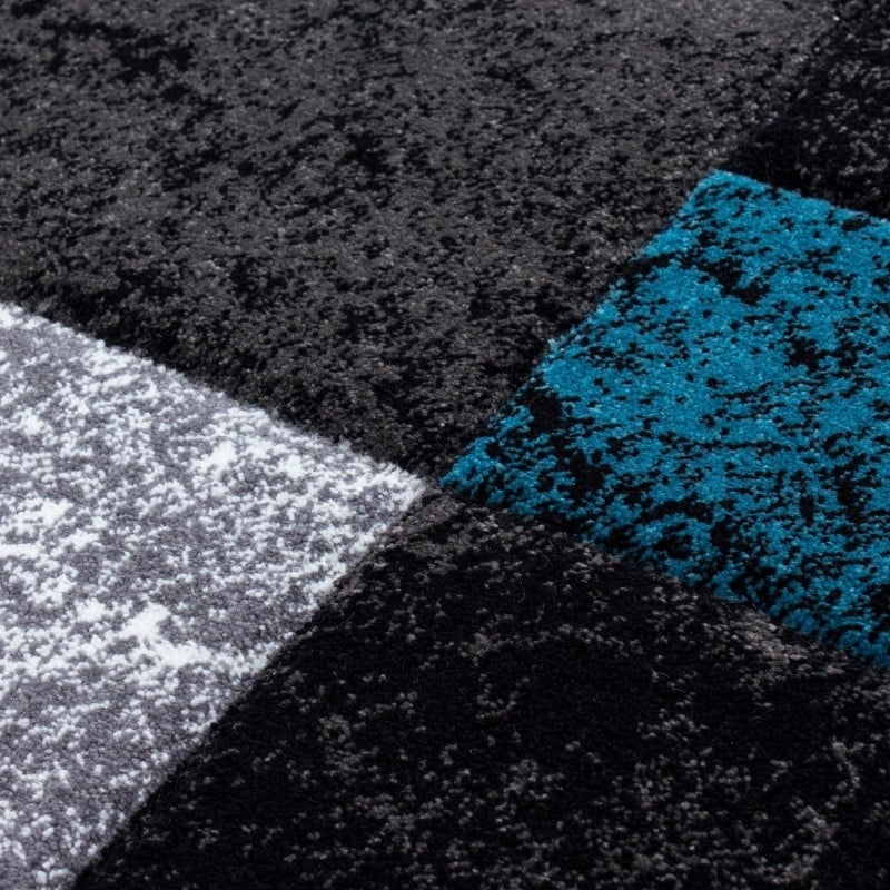 Modern floor rug - Tetris Turquoise 1330