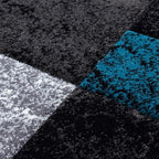 Modern floor rug - Tetris Turquoise 1330