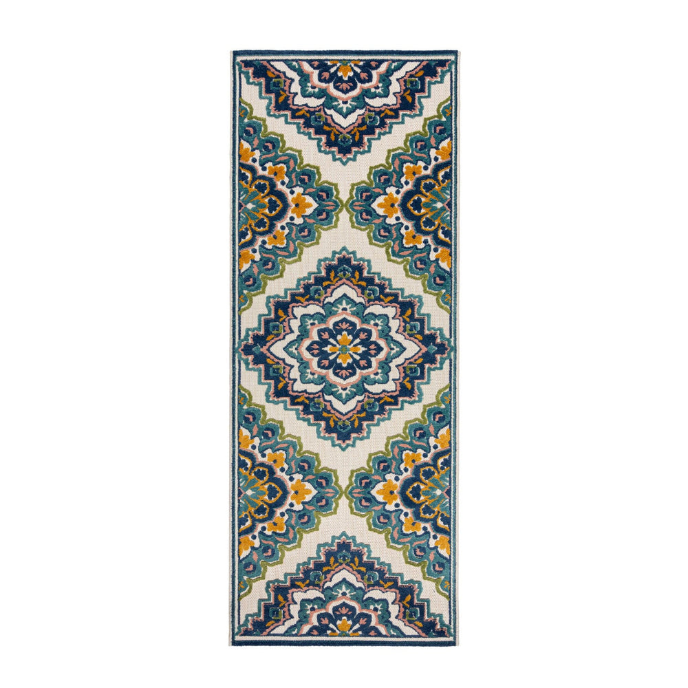 Indoor and outdoor runner - Batio Floral Blue/Green