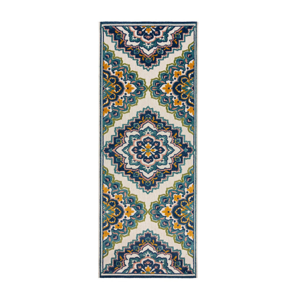 Indoor and outdoor runner - Batio Floral Blue/Green