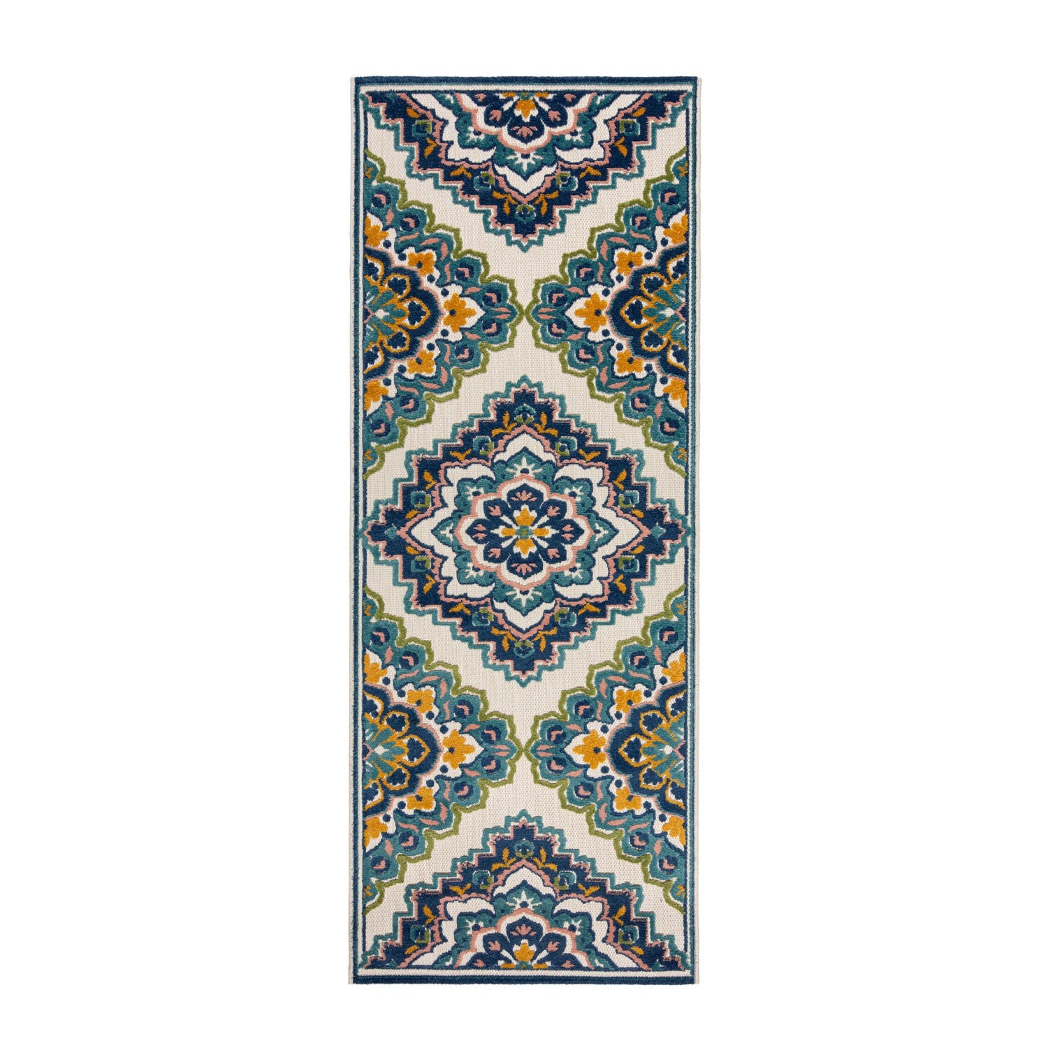 Indoor and outdoor runner - Batio Floral Blue/Green