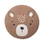 Round Washable Kids Rug - Sammy Bear Brown