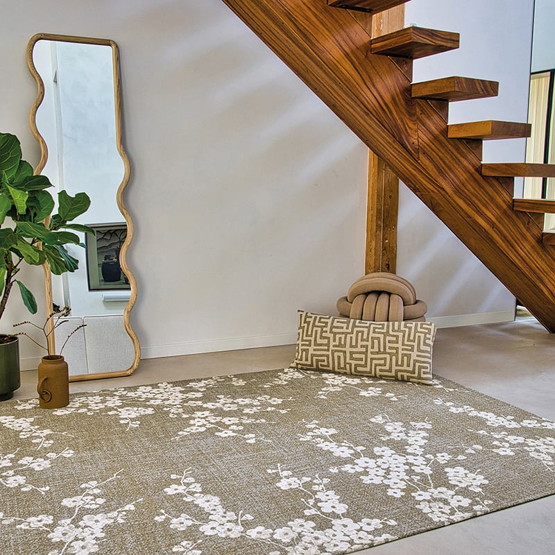 Floral Floor Rug - Sakura Wet Garden 9372