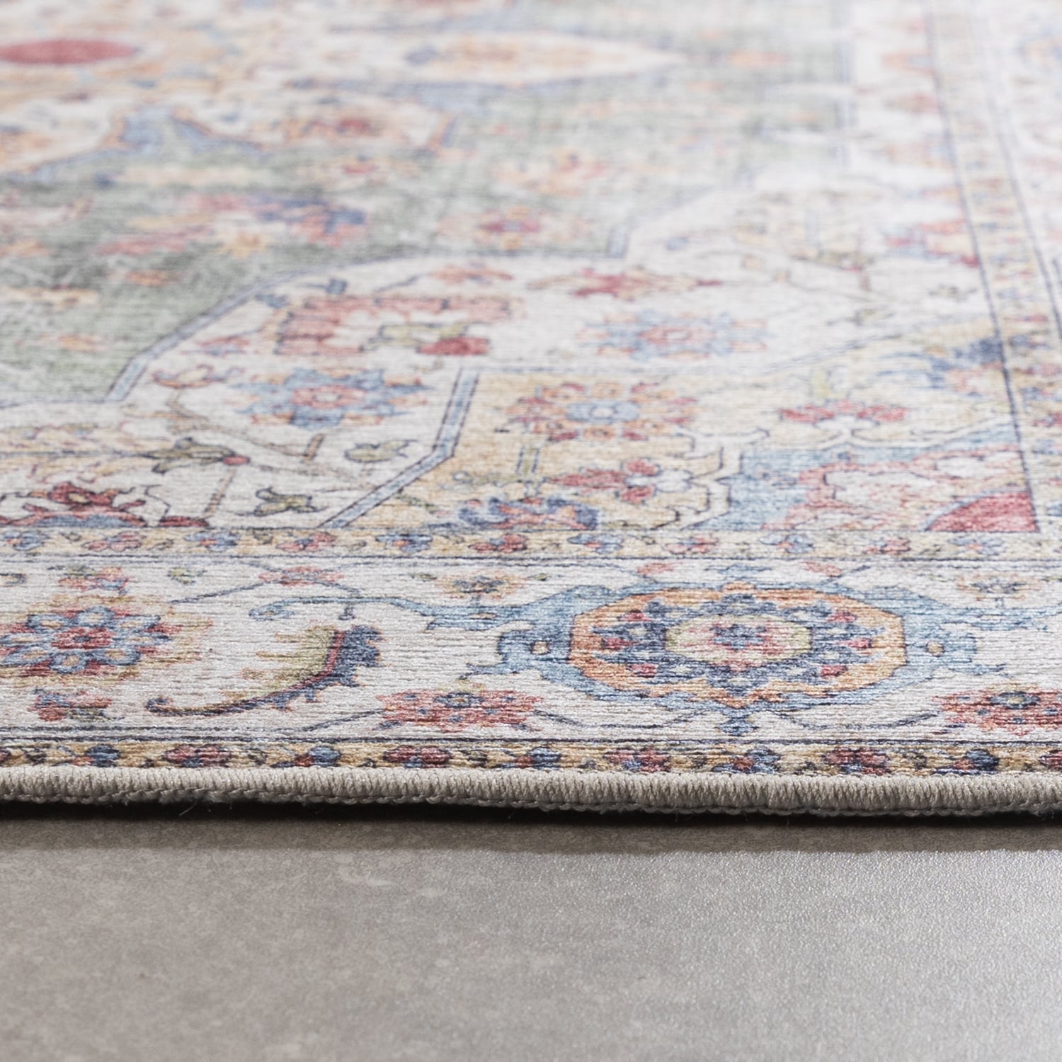 Washable Runner - Domingo Mandala Olive Green