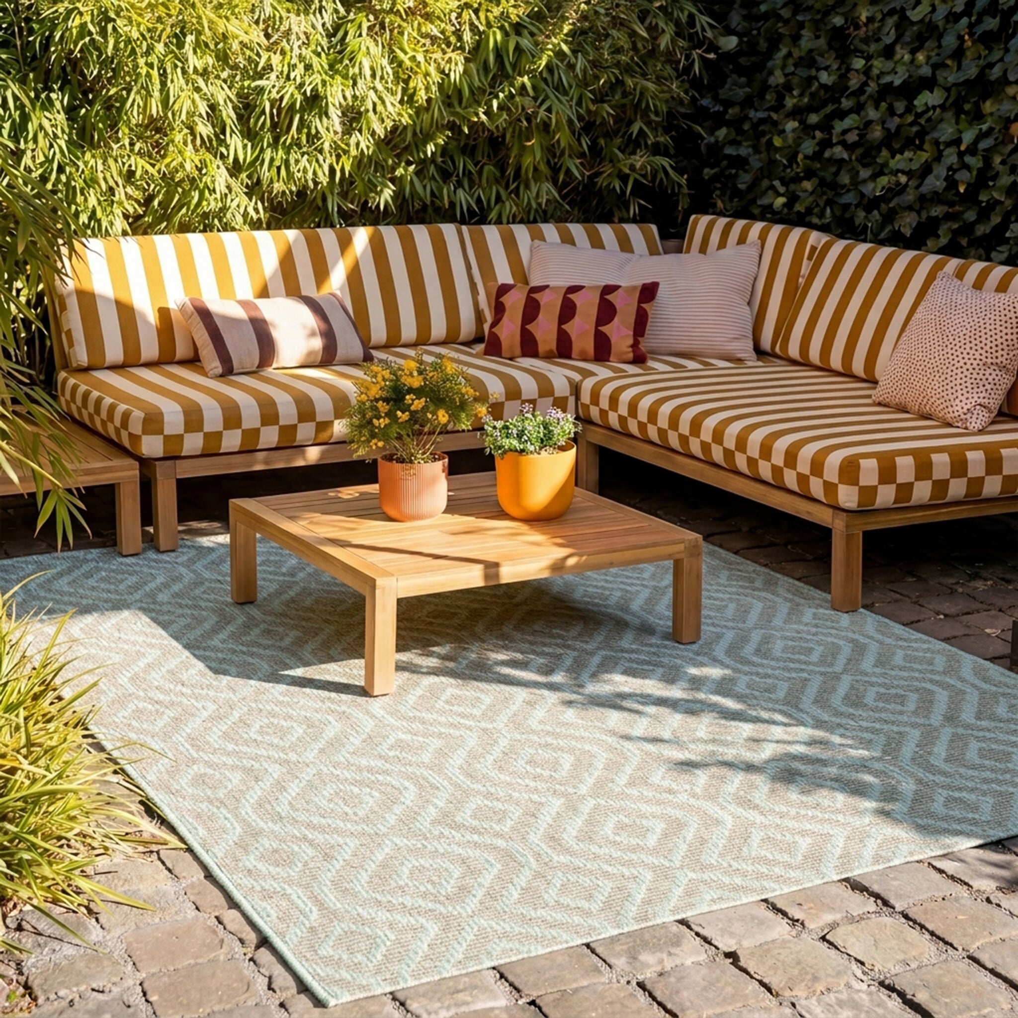 Outdoor Rug - Summer Retro Mint