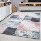 Modern floor rug - Tetris Pink 1710