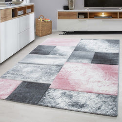 Modern floor rug - Tetris Pink 1710