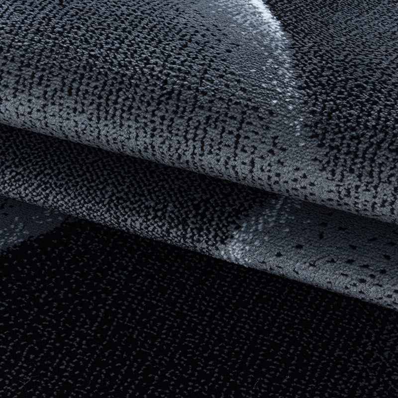 Modern floor rug - Streaky Lines Black