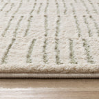 Scandinavian Rug - Yune Lines Cream/Green