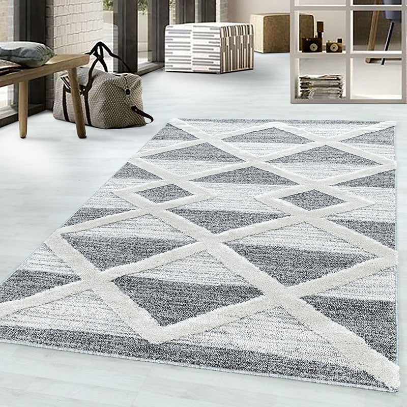 Scandinavian Rug - Pitea Lines Grey/Cream