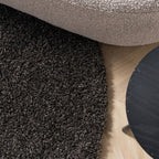 Round high-pile rug - Yves Anthracite